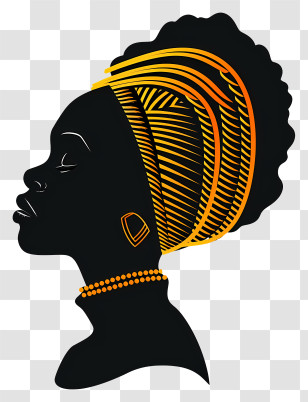 Black History Month - Silhouette Of A Woman With Headwrap Transparent PNG