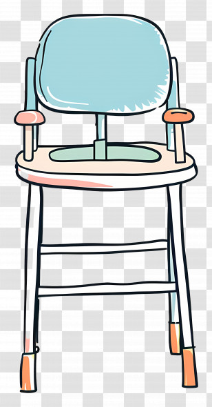 Highchair - Baby High Chair With Blue Seat Transparent PNG
