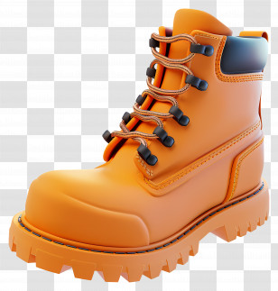 Safety Boot - Sturdy Orange Work Boot Transparent PNG