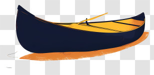 Canoe - Yellow And Black Canoe Illustration Transparent PNG
