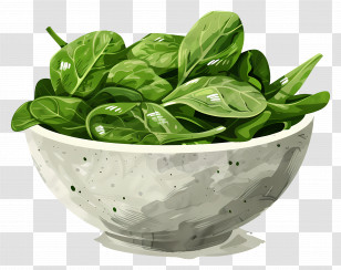 Spinach Salad - Fresh Green Spinach In A Bowl Transparent PNG