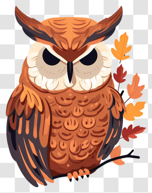 Owl - Cute Brown Owl Illustration Transparent PNG