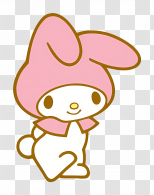 My Melody - Adorable Cartoon Rabbit With Pink Hoodie Transparent PNG