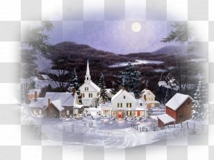 Christmas Village Eve Desktop Wallpaper - Winter Transparent PNG