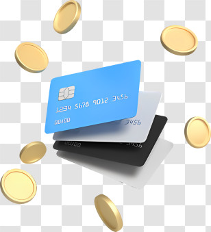 Money - Credit Cards And Gold Coins For Finance Concept Transparent PNG