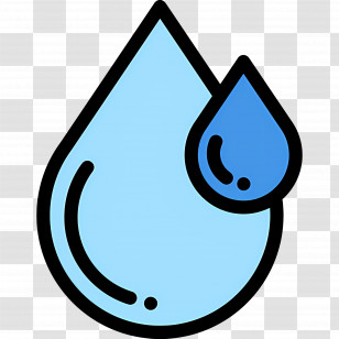Water Drop - Minimalist Blue Water Droplet Icon Transparent PNG