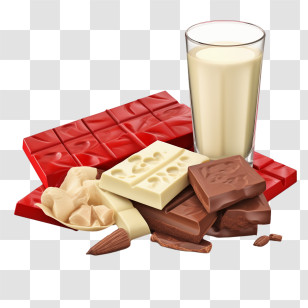 Chocolate Bar
 - Assorted Chocolates With A Glass Of Milk Transparent PNG