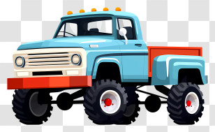 Cartoon Truck - Blue Cartoon Monster Truck Transparent PNG