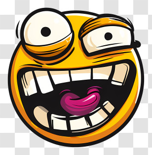 Crazy Emoji - Crazy Emoji Face With Silly Expression Transparent PNG