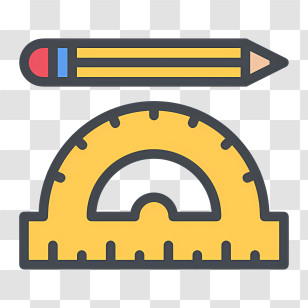 Protractor - Pencil And Protractor For School Transparent PNG