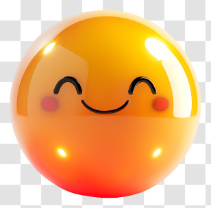 Emote - Smiling Orange Ball Emoji Transparent PNG