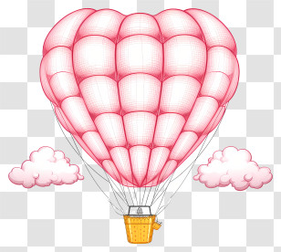 Hot Air Balloon - Heart Shaped Hot Air Balloon Transparent PNG