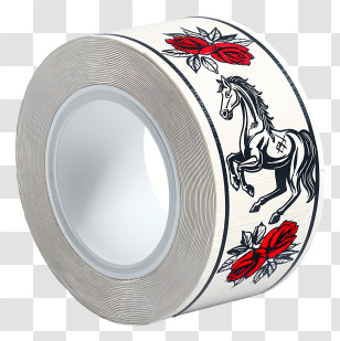Scar Tape - Decorative Tape With Horse And Roses Transparent PNG
