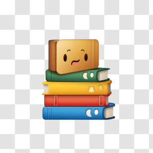 Books - Cute Cartoon Style Stacked Books Transparent PNG