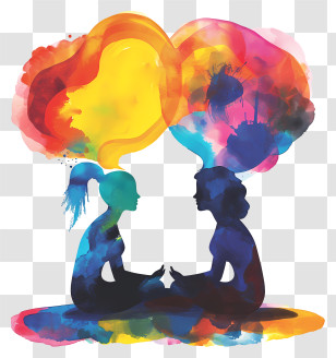 Counseling - Colorful Silhouettes In Conversation Transparent PNG