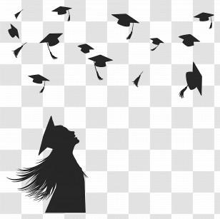 Graduation - Graduation Caps In The Air Transparent PNG