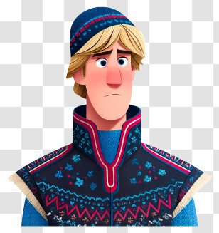 Frozen Kristoff - Blonde Character In Traditional Attire Transparent PNG