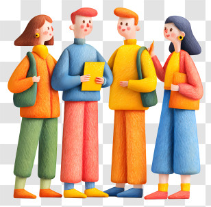 People Discussing Work Together - Colorful Group Of Cartoon People Transparent PNG