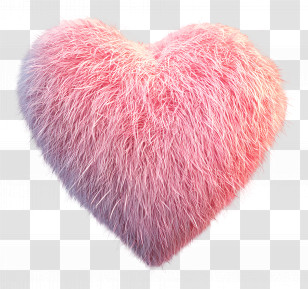 Cute Pink Heart - Pink Furry Heart-Shaped Object Transparent PNG