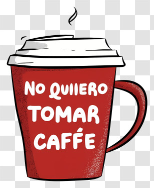 Red Coffee Mug - Red Coffee Cup With Spanish Text Transparent PNG