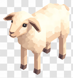 Isometric Lamb - Cute Sheep In Pasture Transparent PNG