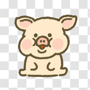 Cute Pig - Cute Cartoon Pig Illustration Transparent PNG