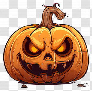 Scary Pumpkin - Evil Pumpkin For Halloween Horror Transparent PNG