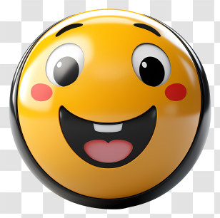 Keywords - Happy Smiley Emoji With Delightful Expression Transparent PNG