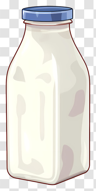 Glass Bottle - Glass Milk Bottle With Blue Cap Transparent PNG