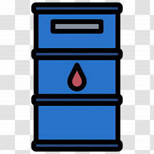 Oil Tank - Blue Oil Barrel With Red Drop Symbol Transparent PNG