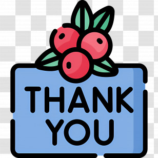 Thank You - Thank You Card With Berries Transparent PNG