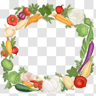 World Food Day - Vegetable Wreath With Assorted Produce Transparent PNG