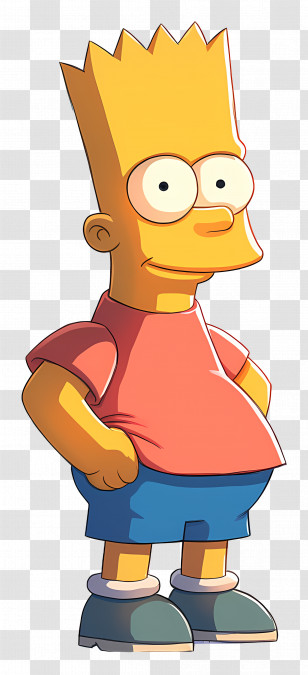 Bart Simpson - Animated Yellow Cartoon Character In Casual Clothing Transparent PNG