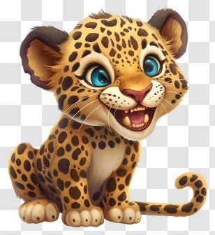 World Wildlife Day - Cartoon Illustration Of A Leopard Cub Transparent PNG
