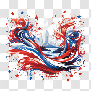 Costa Rica Independence Day - Abstract Red And Blue Swirl Design Transparent PNG