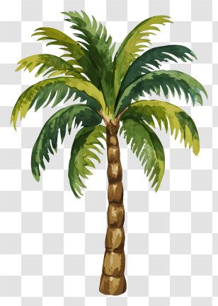 Palm Tree - Watercolor Palm Tree Illustration Transparent PNG