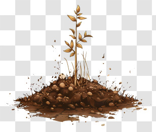 Fertilizer - Young Plant Growing In Soil Transparent PNG