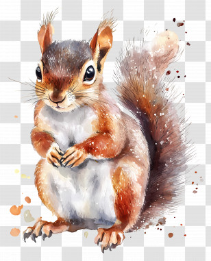 Watercolor Squirrel - Adorable Squirrel Illustration Transparent PNG