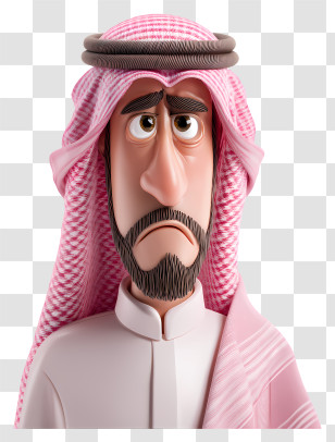 Arab Businessman - Cartoon Character In Traditional Attire Transparent PNG