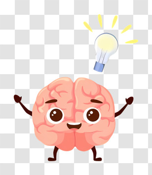 Cartoon Brain - Brain Cartoon Illustration With Creative Idea Concept Transparent PNG