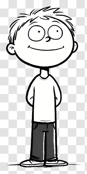 Boy Outline - Cartoon Boy Transparent PNG