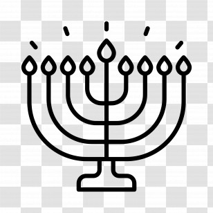 Hanukkah Menorah - Menorah Illustration For Hanukkah Transparent PNG