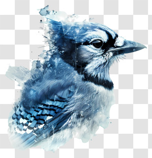 Blue Jay - Blue Bird With Detailed Feathers Transparent PNG