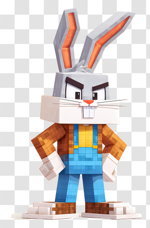 Minecraft Bugs Bunny - Pixelated Rabbit Character Transparent PNG