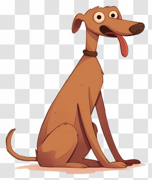 Santas Little Helper - Silly Cartoon Dog Illustration Transparent PNG