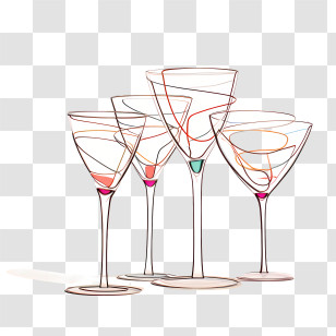 Champagne Glass - Modern Wine Glasses Illustration Transparent PNG