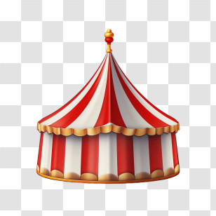 Circus Tent - Striped Red And White Circus Tent Transparent PNG