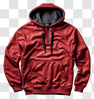 Hoodie - Classic Red Pullover Hoodie Design Transparent PNG
