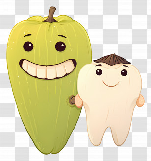 Cute Tooth - Smiling Vegetable And Tooth Transparent PNG