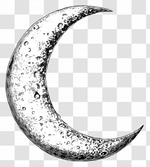Moon Outline - Crescent Moon Sketch Transparent PNG